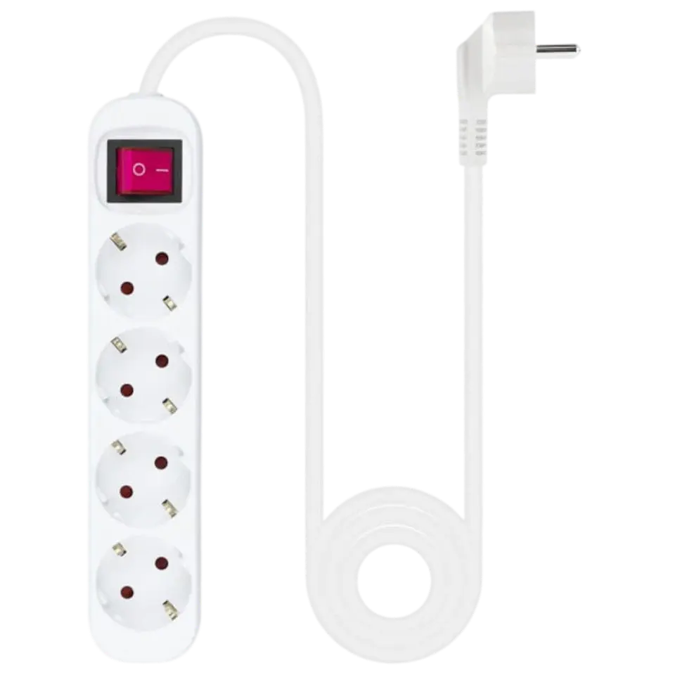 Regleta de 4 tomas Nanocable con Interruptor 1.4m Blanco 1