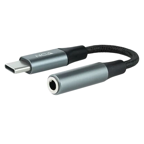 Nanocable Cable Adaptador Audio USB-C a Jack 3.5 Negro/Gris 11cm