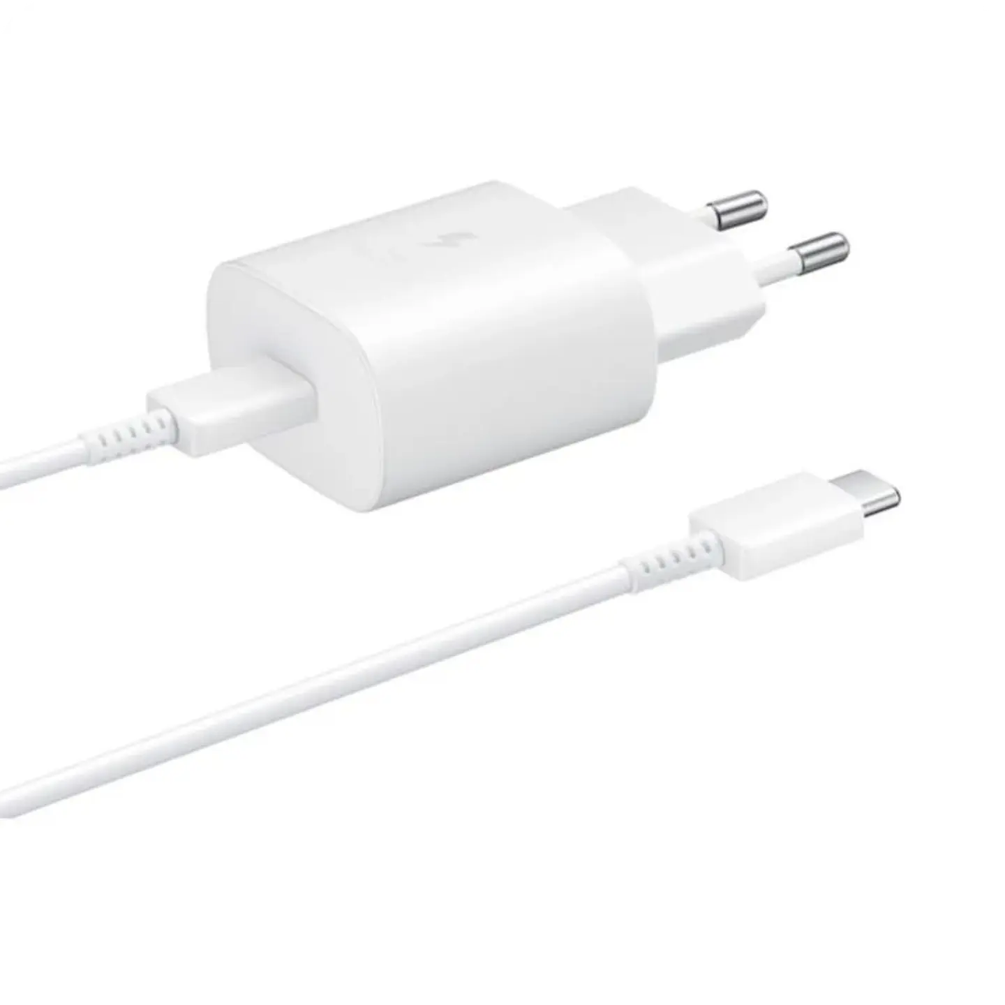 Samsung 25W USB Tipo-C Cable USB Tipo-C Carga Super Rápida Blanco - Cargador de Pared 1