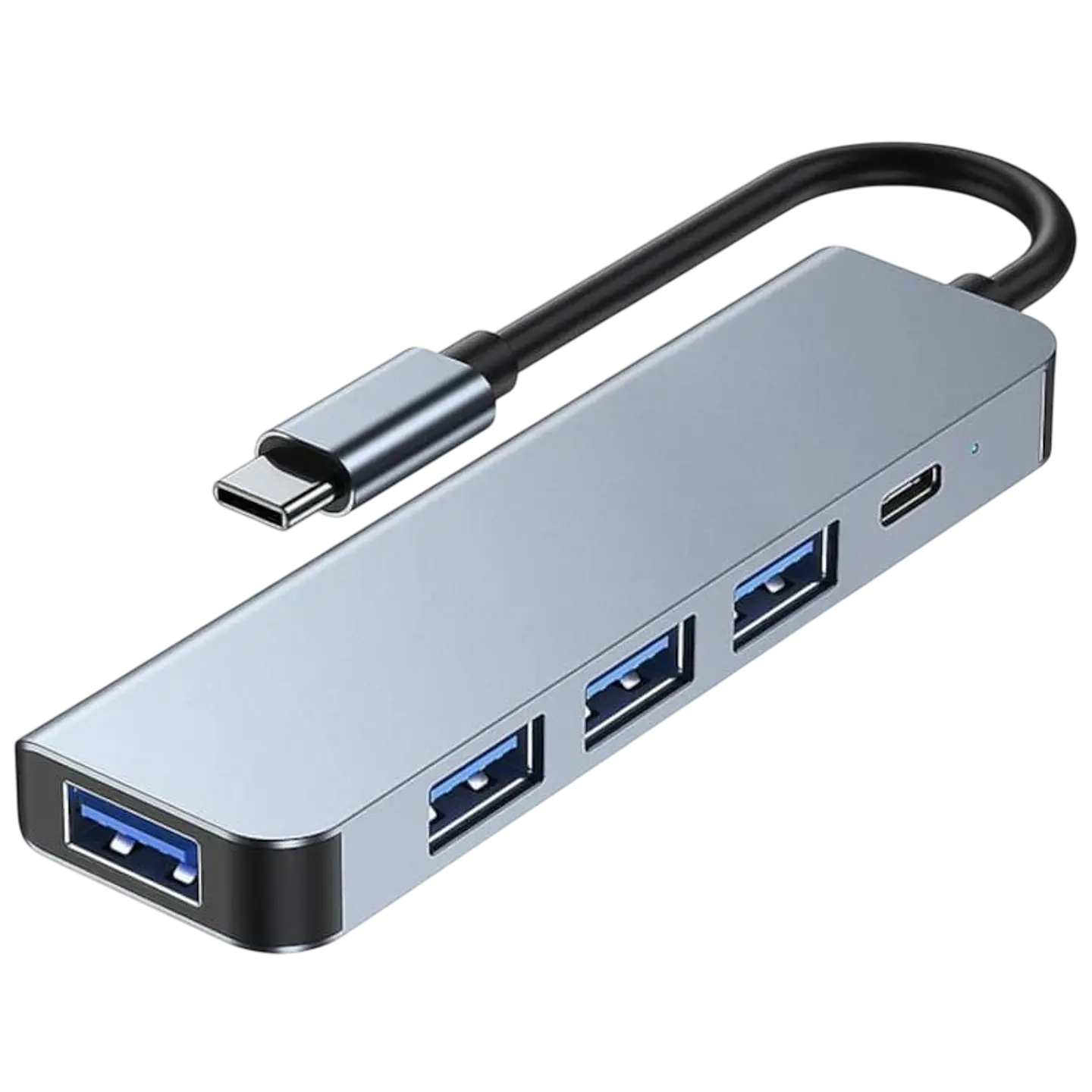 Hub USB 2301T 5 en 1 USB Tipo C+USB 3.0 Plata 1