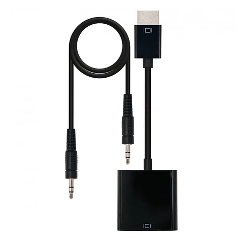 Nanocable 10.16.2001-BK /HDMI Macho - SVGA+ Audio Hembra  Negro - Conversor