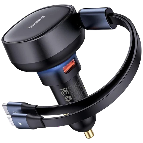 Baseus Enjoyment 60W - Cargador de coche 1xUSB-C 1xConector Lightning/USB-C
