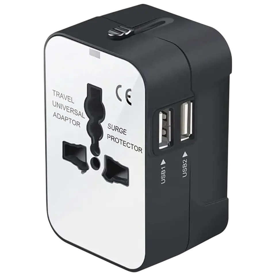 Adaptador de viaje universal 2x USB 1