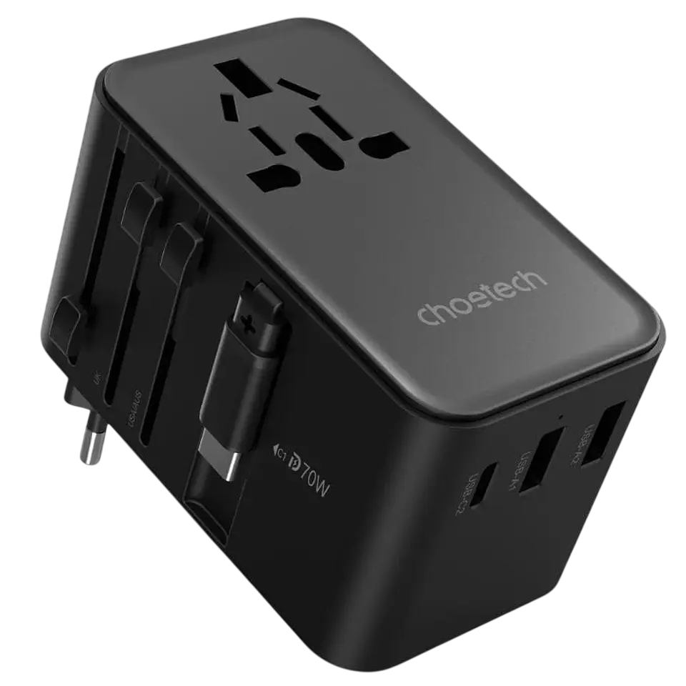 Adaptador de Viaje Choetech 70W con Cable USB-C 1
