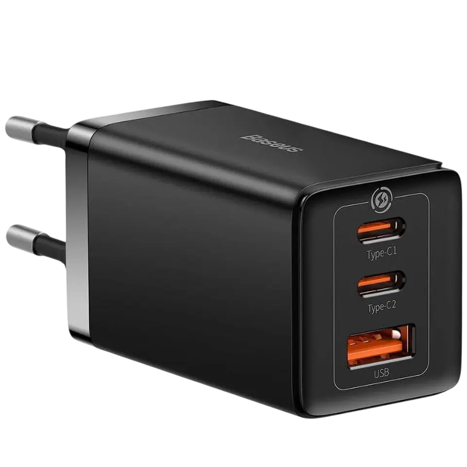 Baseus GaN5 Pro 65W - Cargador de pared 2xUSB-C 1xUSB-A Negro 1