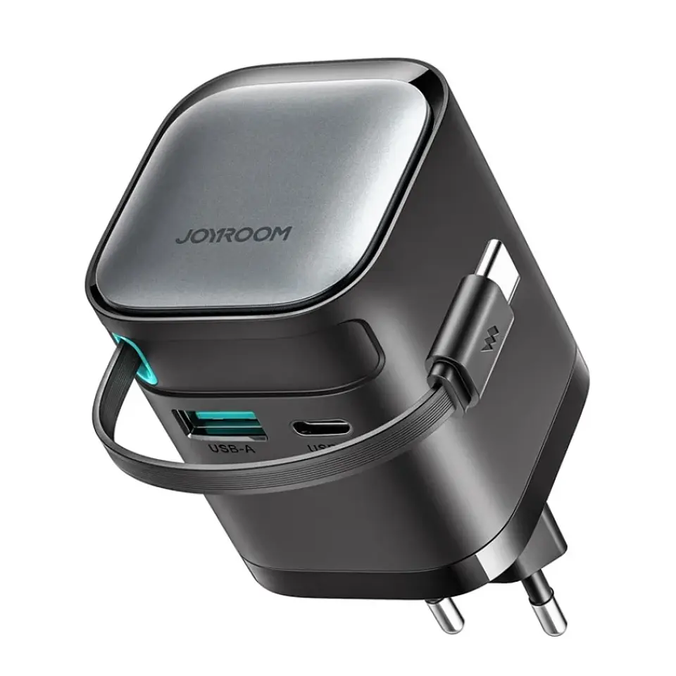 Cargador Joyroom 65W USB-C con cable retráctil integrado 1