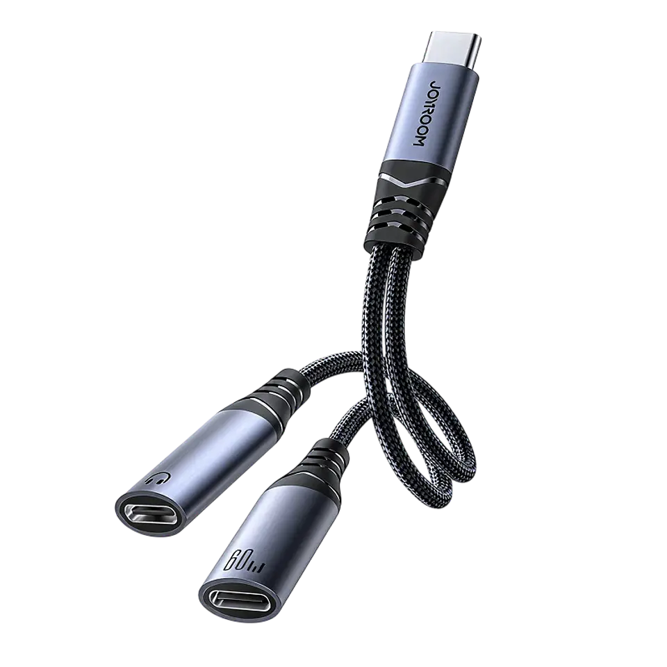 Adaptador Joyroom 2 en 1 de USB-C a 2x USB-C 1