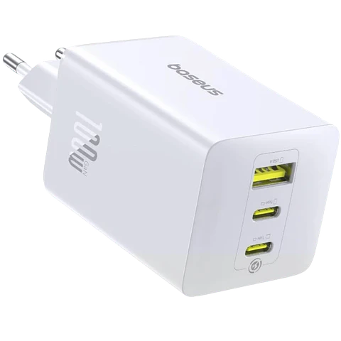 Baseus EnerFill FE11 100W GaN 6 2xUSB-C + USB-A Blanco
