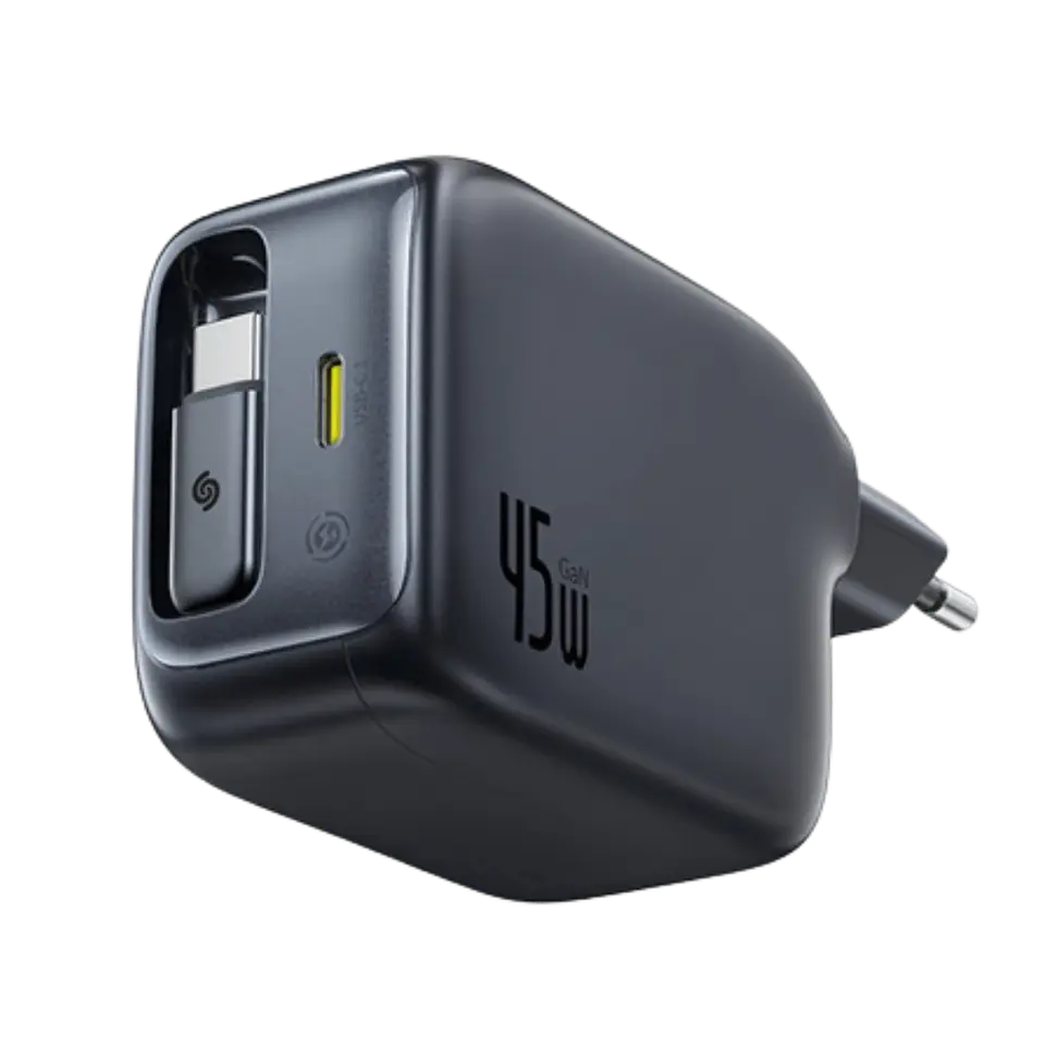 Baseus EnerCore CJ11 USB-C 45W- Cargador de pared con cable retráctil 1
