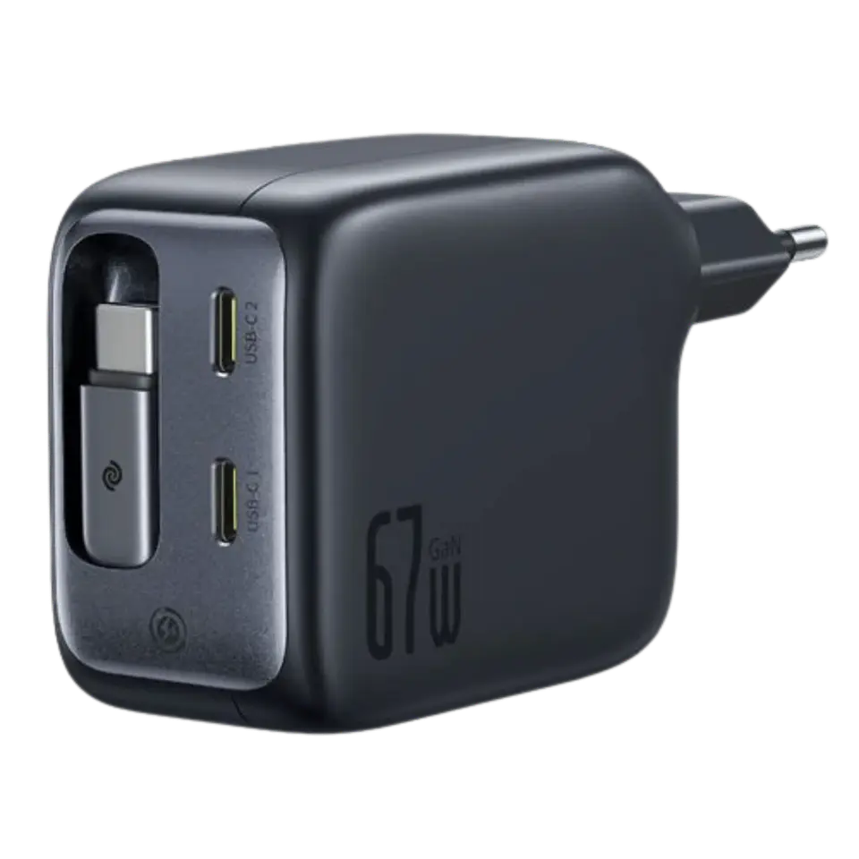 Baseus EnerCore CJ11 USB-C 67W- Cargador de pared con cable retráctil 1