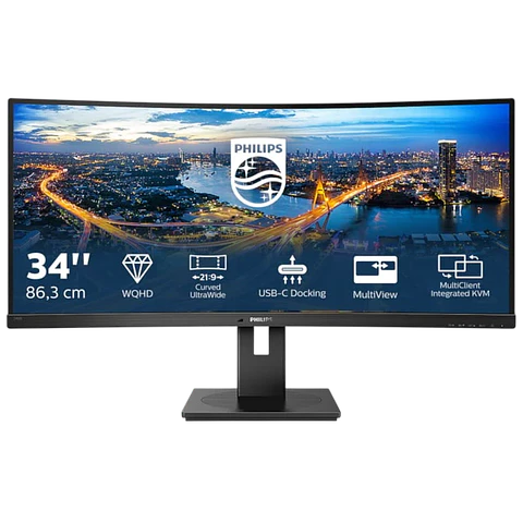 Philips 346B1C 34 Quad HD VA 100 Hz UltraWide Curvo Negro