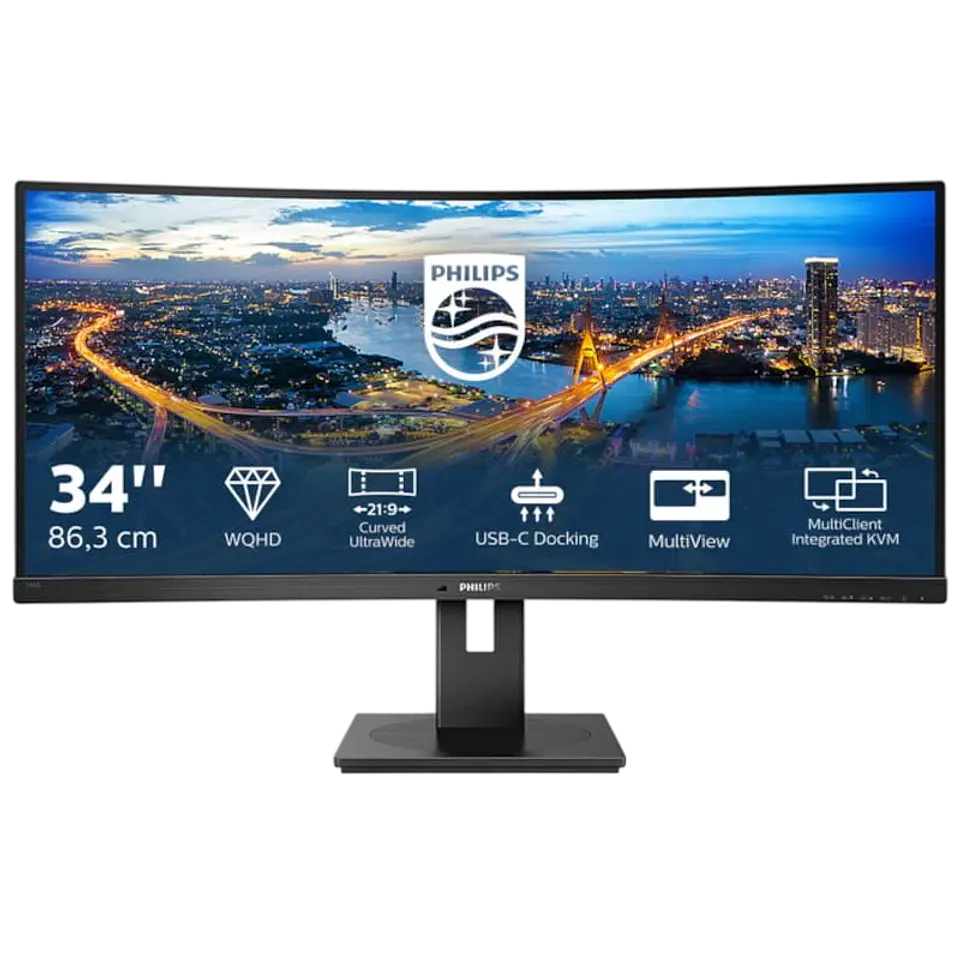 Philips 346B1C 34 Quad HD VA 100 Hz UltraWide Curvo Negro 1