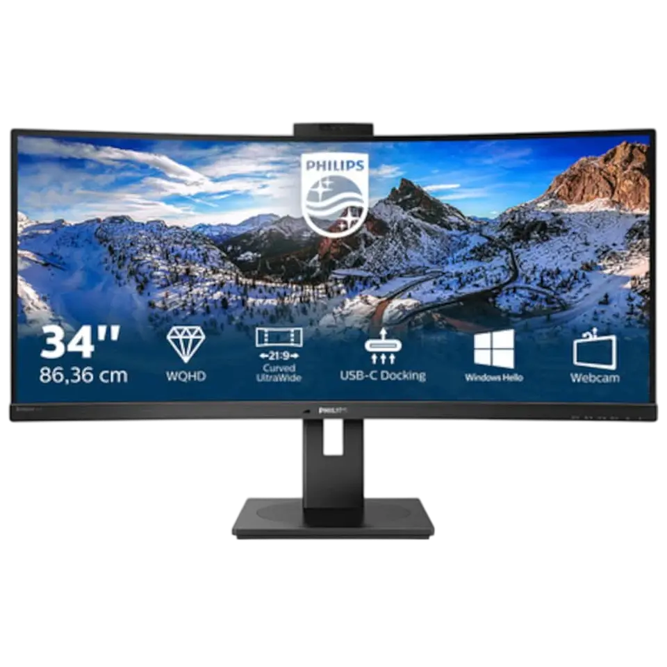 Philips 346P1CRH 34 Quad HD VA 100 Hz UltraWide Curvo Webcam Negro 1