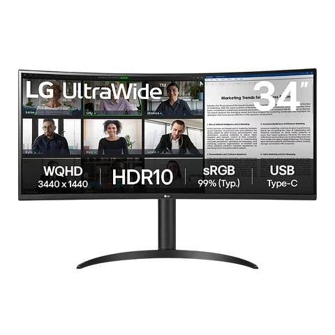 LG 34WR55QK-B 34 Pulgadas WQHD VA Curvo 100 Hz