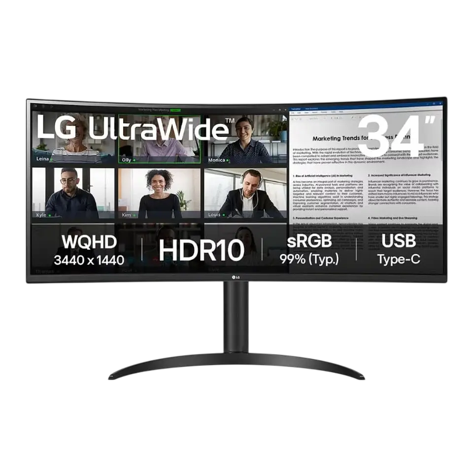 LG 34WR55QK-B 34 Pulgadas WQHD VA Curvo 100 Hz 1