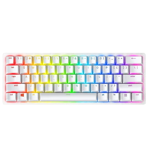 Teclado Mecánico Gaming Razer Huntsman Mini Blanco Clicky Optical Switch Morado