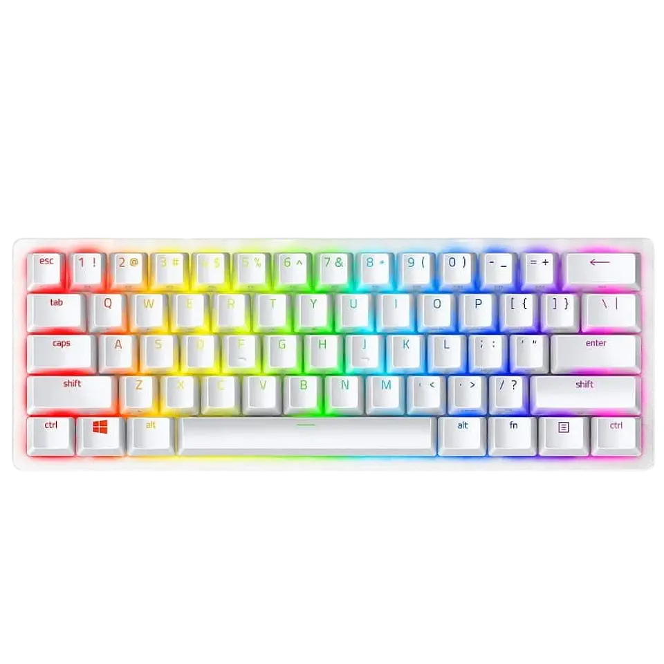 Teclado Mecánico Gaming Razer Huntsman Mini Blanco Clicky Optical Switch Morado 1