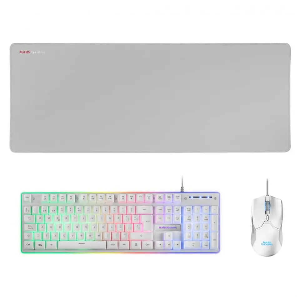 Kit de Teclado y Ratón Mars Gaming MCPXWES Blanco 1