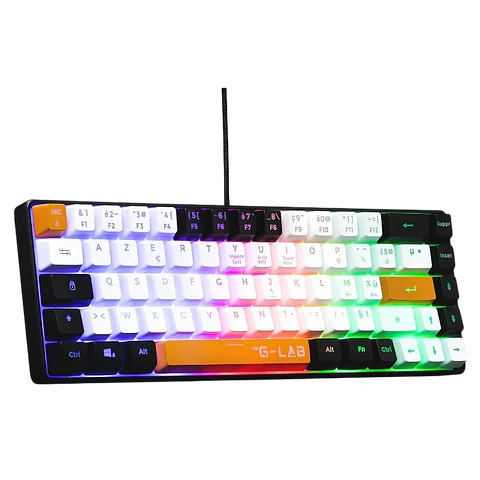 Teclado de Membrana The G-Lab Keyz Hydrogen RGB Negro/Blanco/Naranja
