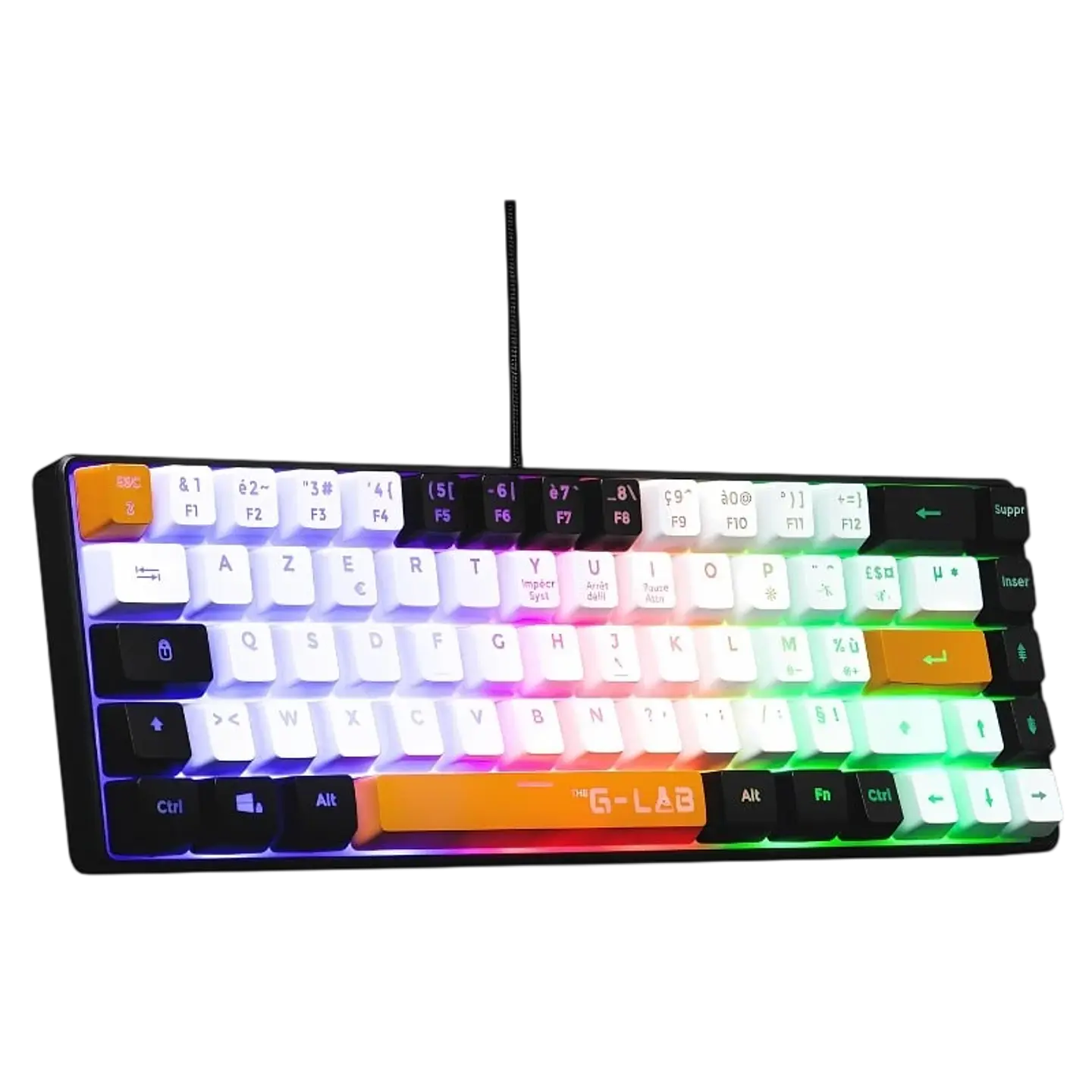 Teclado de Membrana The G-Lab Keyz Hydrogen RGB Negro/Blanco/Naranja 1