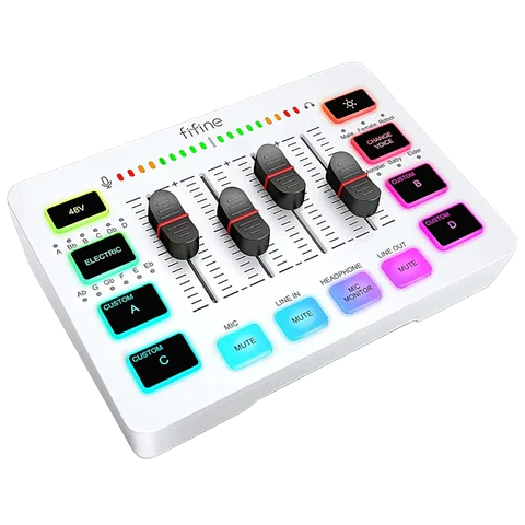 Fifine SC3 Blanco  - Mezclador de audio