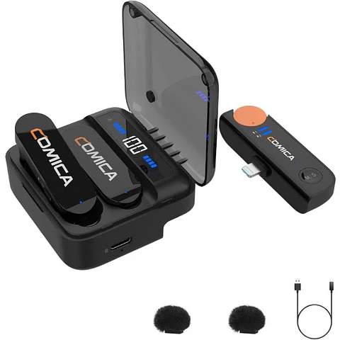 COMICA Vimo S-MI Micrófono Lavalier Inalámbrico con Cancelación de Sonido (Lightning) Negro