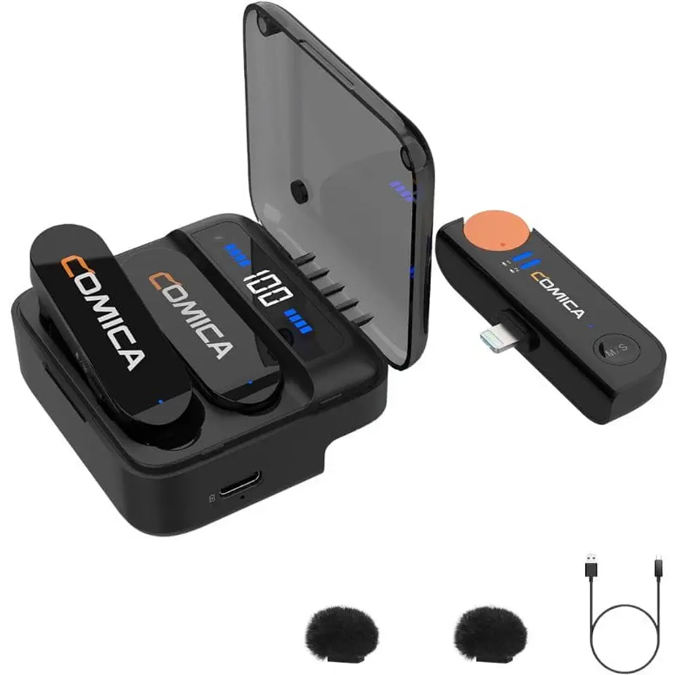 COMICA Vimo S-MI Micrófono Lavalier Inalámbrico con Cancelación de Sonido (Lightning) Negro 1