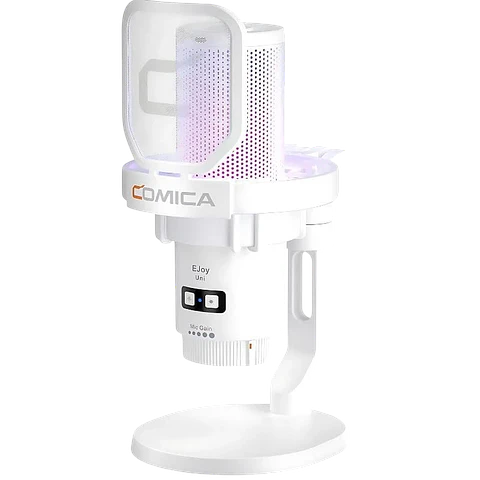COMICA EJoy Uni Pro(D) Micrófono Inalámbrico de Condensador Cardioide RGB Blanco