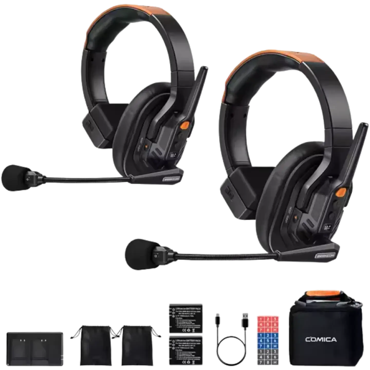 COMICA Seekcom S1 Sistema Intercom con Micrófono Inalámbrico y Auricular Profesional (Pack2) 1