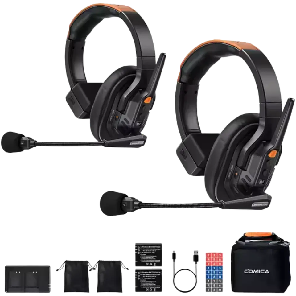 COMICA Seekcom S1 Sistema Intercom con Micrófono Inalámbrico y Auricular Profesional (Pack2) 1