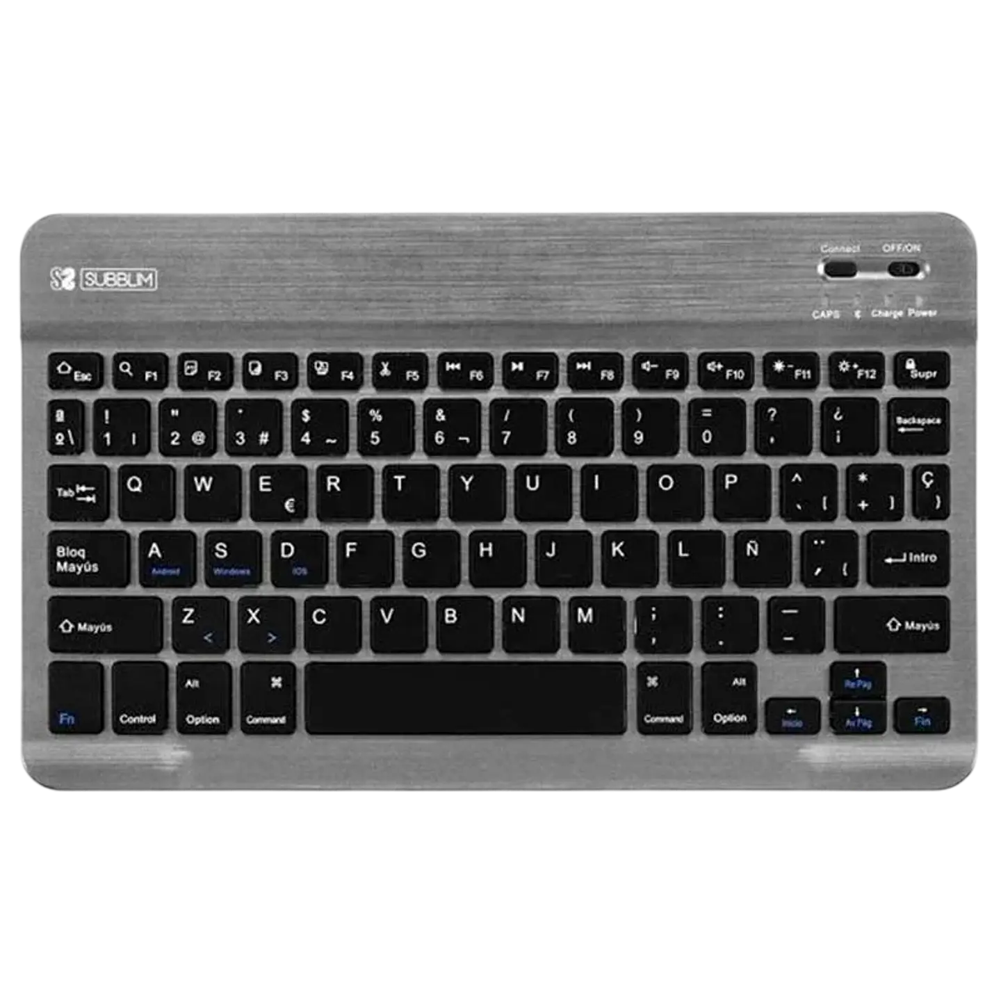 SUBBLIM Teclado Bluetooth Smart para Android, Mac, OS y Windows Gris 1