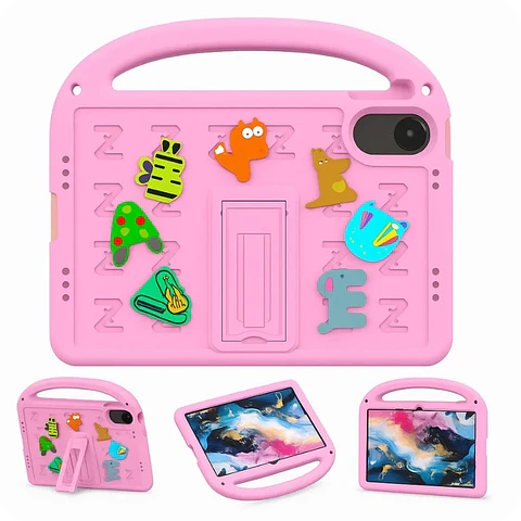 Funda antigolpes dibujos animados para niños con correa Xiaomi Redmi Pad Pro 12.1 Rosa