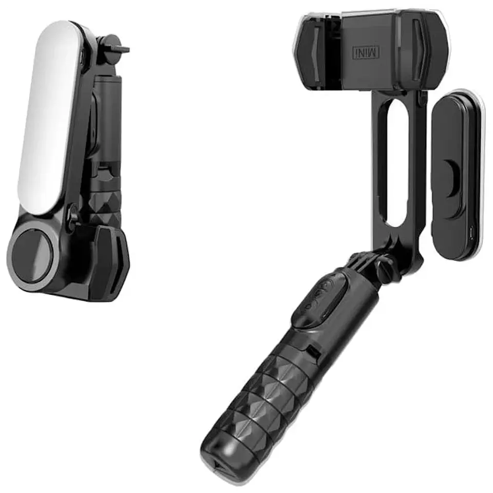 Palo Selfie Gimbal Q09 - Estabilizador de Smartphone Rotación 360º con Mando inalámbrico Negro 1