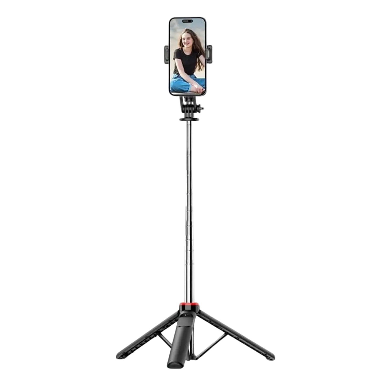 Palo Selfie C13D con Led, Trípode extensible 1.35m para Móviles y cámaras - con mando inalámbrico Negro 1