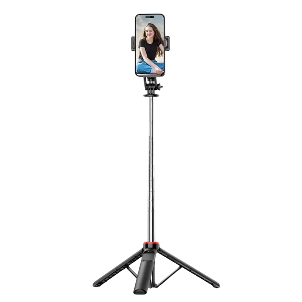 Palo Selfie C13D con Led, Trípode extensible 1.35m para Móviles y cámaras - con mando inalámbrico Negro 1