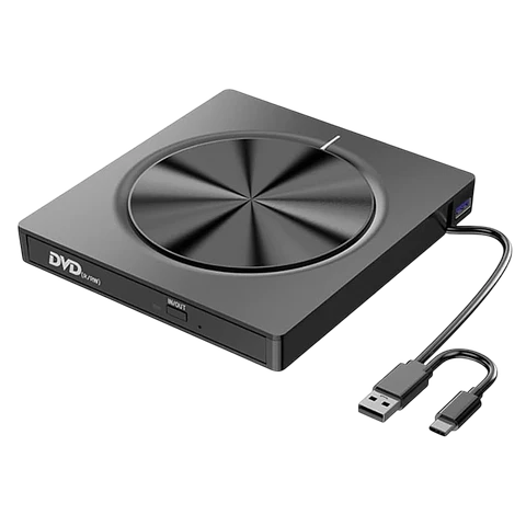 Grabadora de CD/DVD Externa 8 en 1 con USB-C/A/MicroSD