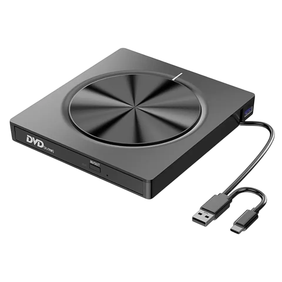 Grabadora de CD/DVD Externa 8 en 1 con USB-C/A/MicroSD 1