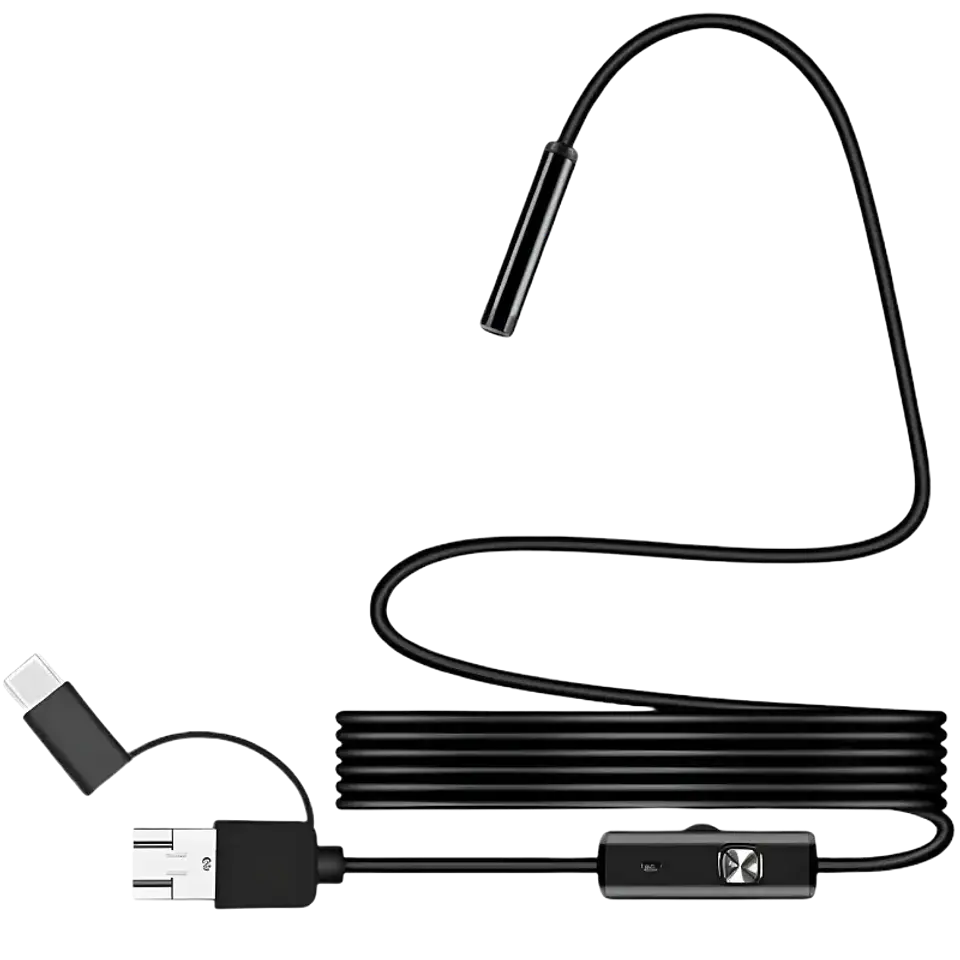 Endoscopio Digital 8mm Gran angular 1080p (USB-A/MicroUSB/Type-C) –Cable flexible – 3.5 m 1