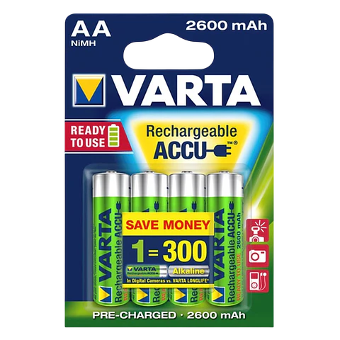 Pack 4x Pilas Recargables Varta AA ACCU Power 2600 mAh NiMH
