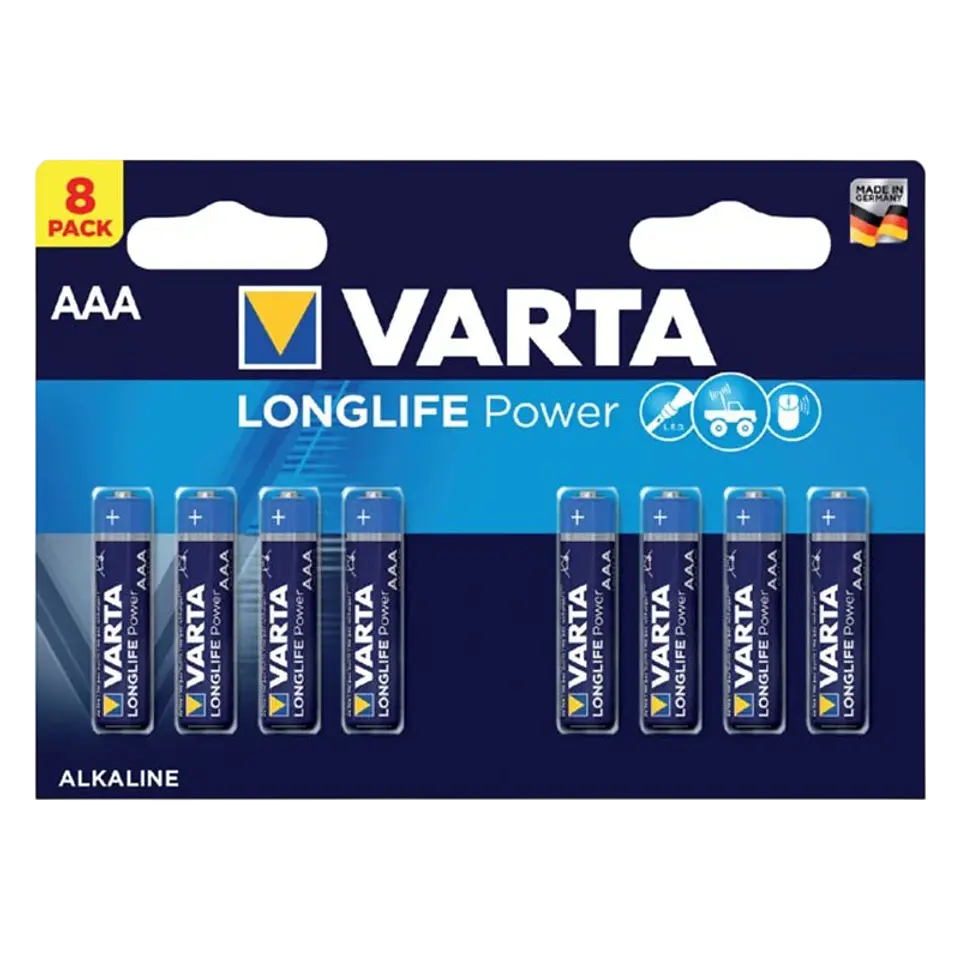 Pack 8x Pilas Varta AAA Long Life Power LR03 1