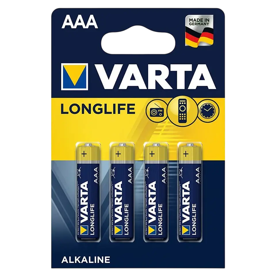 Pack 4x Pilas Varta AAA Long Life Extra Power LR03 1