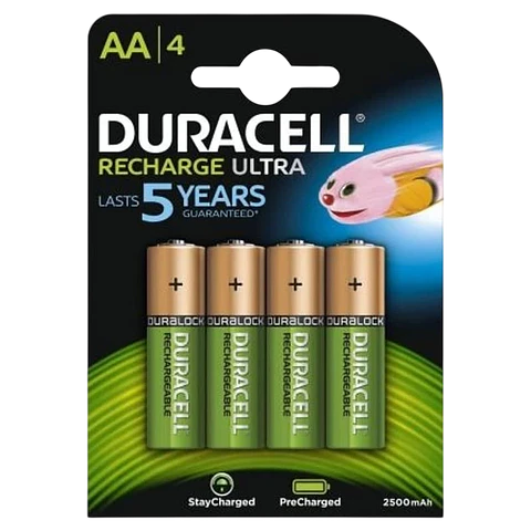 Pack 4x AA Recargable Duracell 2500 mAh HR06-P