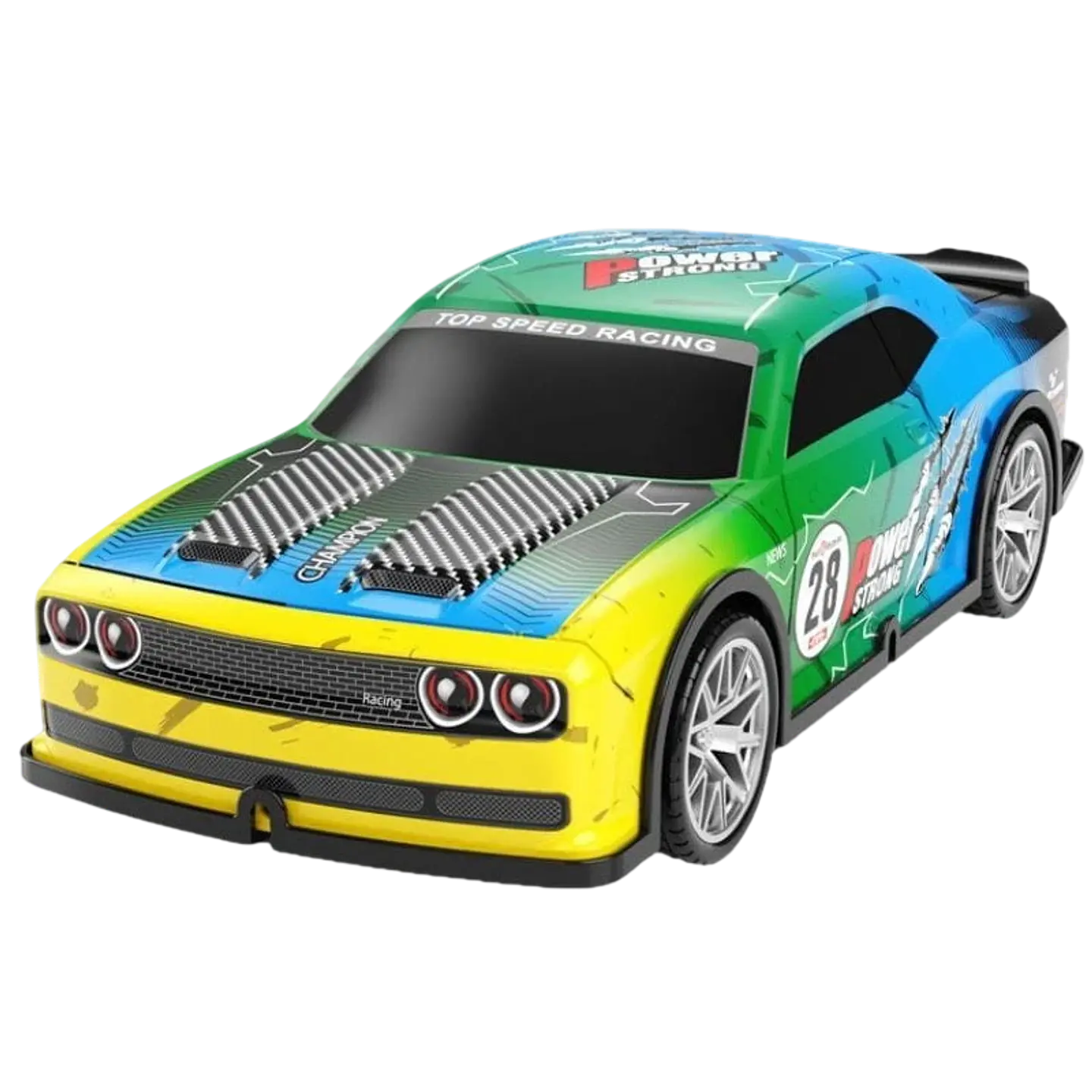 808P 1/22 4WD Drift Amarillo Azul  - Coche RC Eléctrico 1