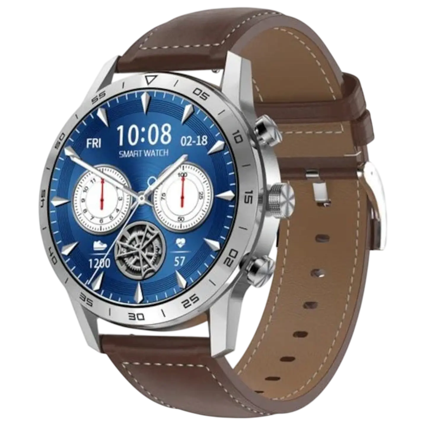 DT NO.1 DT70+ Correa Cuero Plata - Reloj inteligente 1