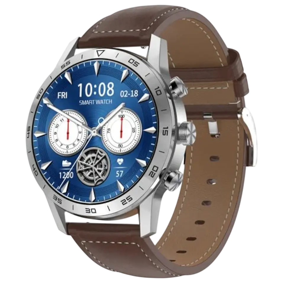 DT NO.1 DT70+ Correa Cuero Plata - Reloj inteligente 1
