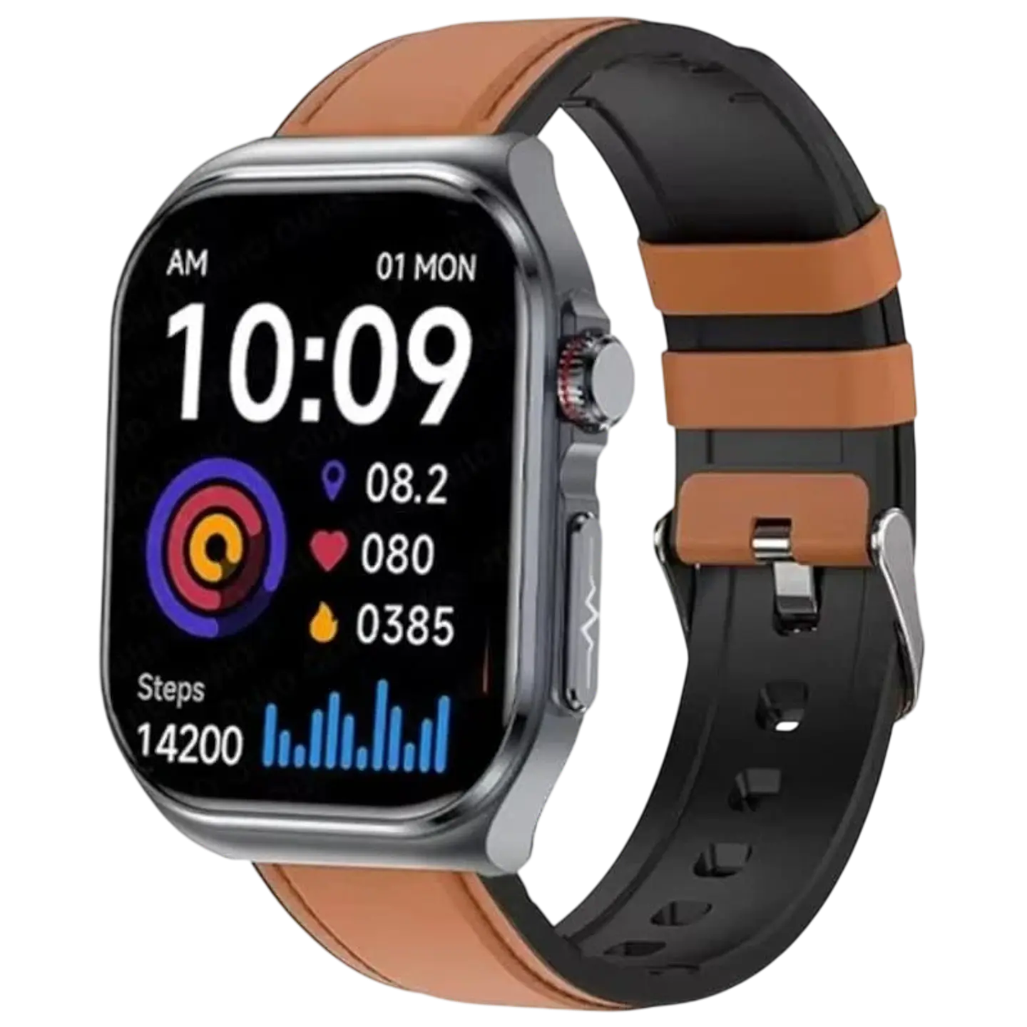 Hello ET585 Cuero  Marrón - Reloj inteligente 1