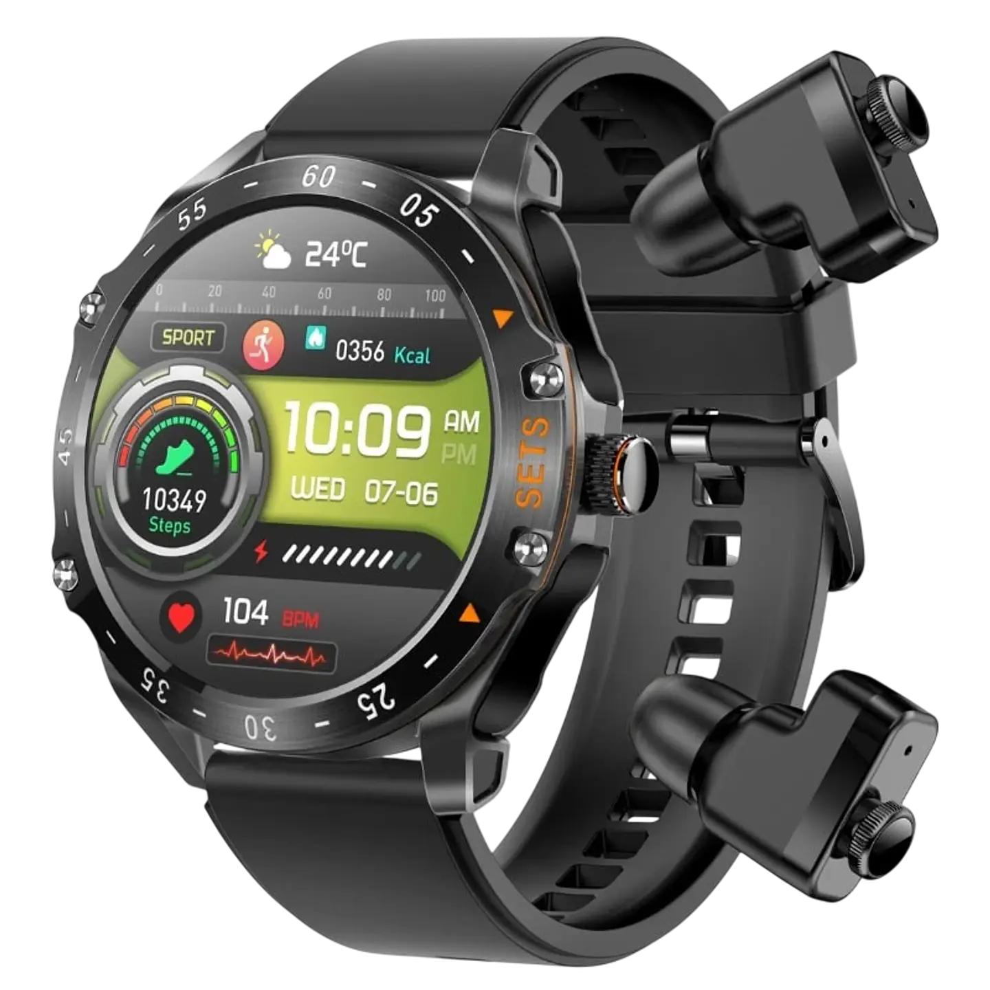 EIGIIS T95C Negro con Correa de Silicona y Auriculares 1