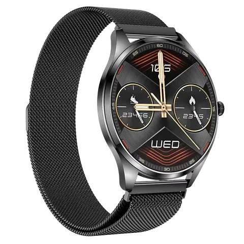 TN99 Smartwatch con Correa Milanesa Negro Pantalla AMOLED 1,43 pulgadas