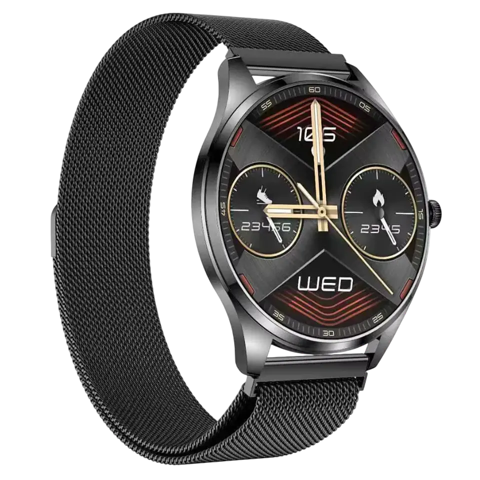 TN99 Smartwatch con Correa Milanesa Negro Pantalla AMOLED 1,43 pulgadas 1