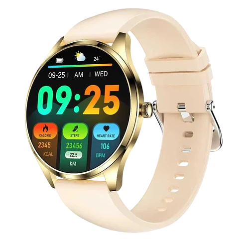 TN99 Smartwatch con Correa de Silicona Dorado Pantalla AMOLED 1,43 pulgadas